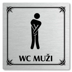 WC muži, 118x118mm, stříbrná, Nebraska